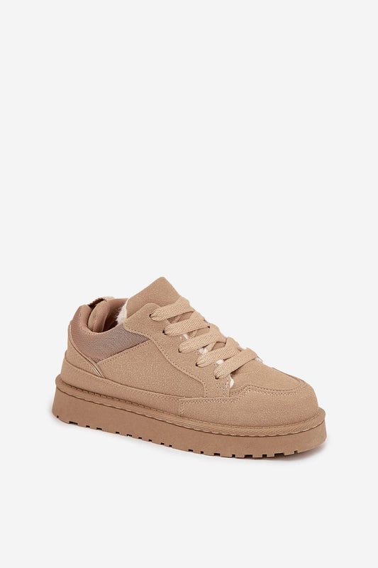 Luxury women's eco suede sneakers with rubber sole and warm fur lining by Step in Style, perfect for comfort and style during colder days.