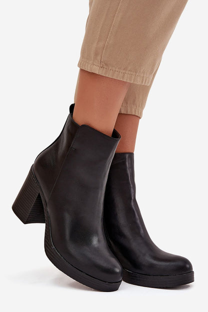 Chic women's eco leather ankle boots in classic design by Step in Style, perfect for versatile styling with 8.5cm heel height.