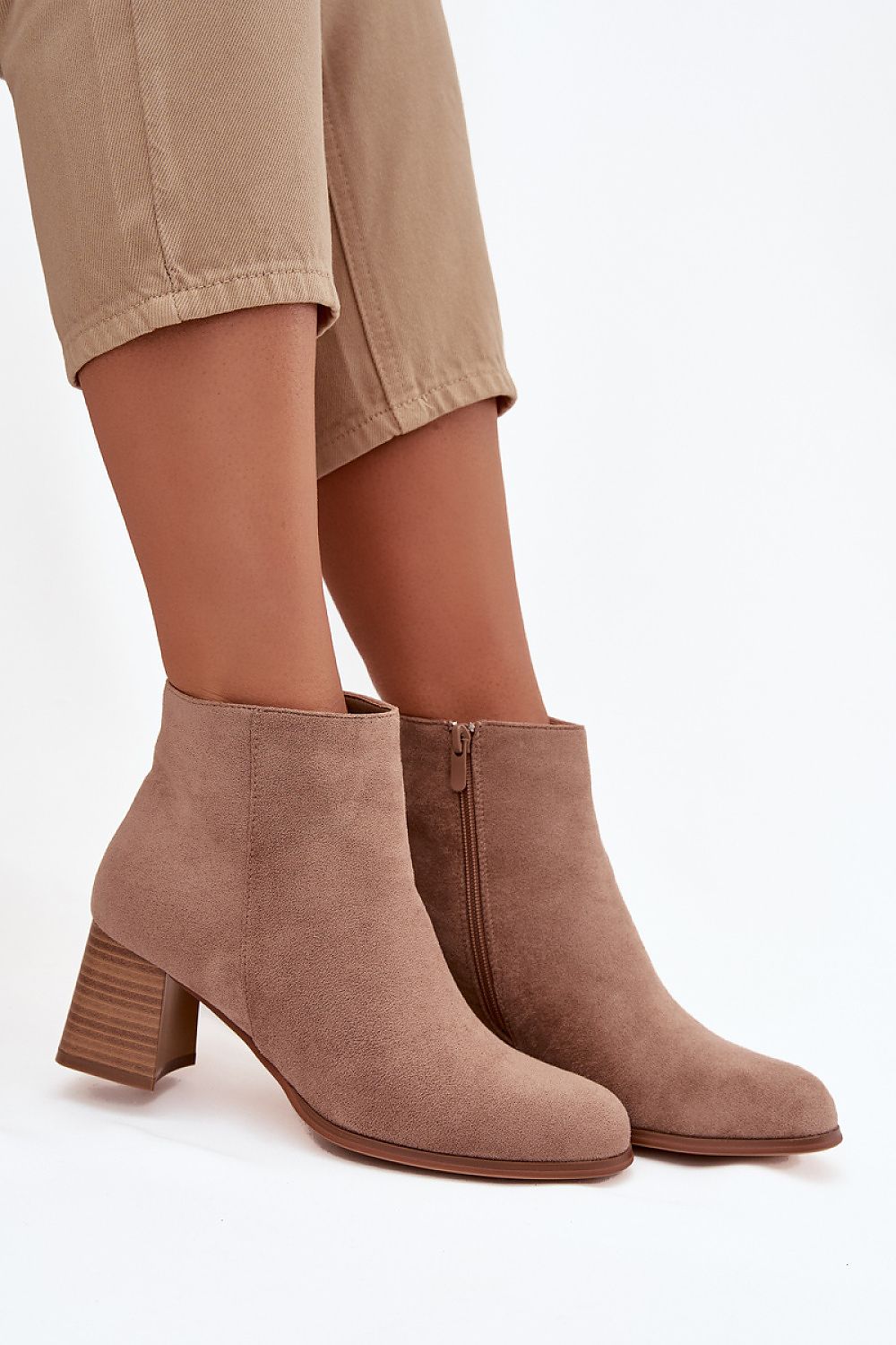 Elegant women's eco-suede ankle boots by Step in Style featuring a classic design, 6.5 cm stable heel, perfect for versatile autumn styling.