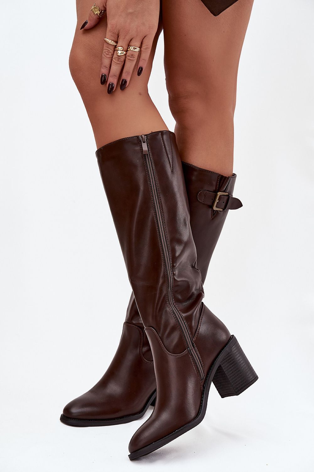 Versatile women's eco leather heel boots from Step in Style, suitable for both everyday and elegant outfits, with an 8 cm stable heel.