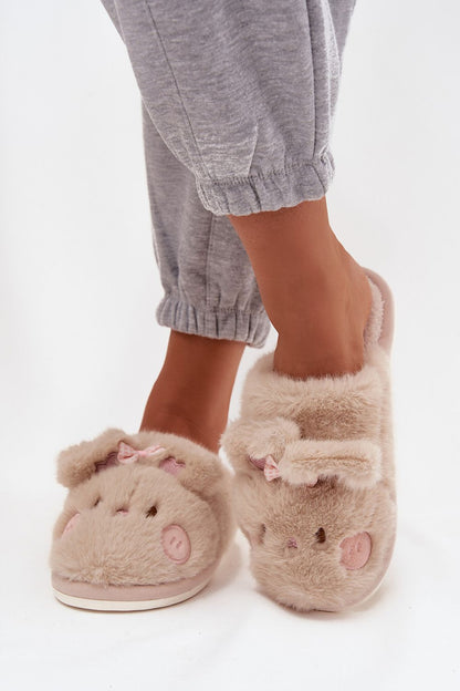 Luxury women's bunny motif fur slippers by Step in Style, designed for ultimate comfort and warmth, featuring charming ears and a bow for a sweet, playful look.