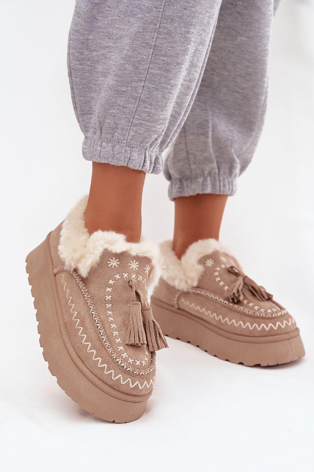 Elegant ladies' eco-suede snow boots by Step in Style, featuring luxurious fur lining and a 3.5 cm platform, perfect for stylish winter outings.