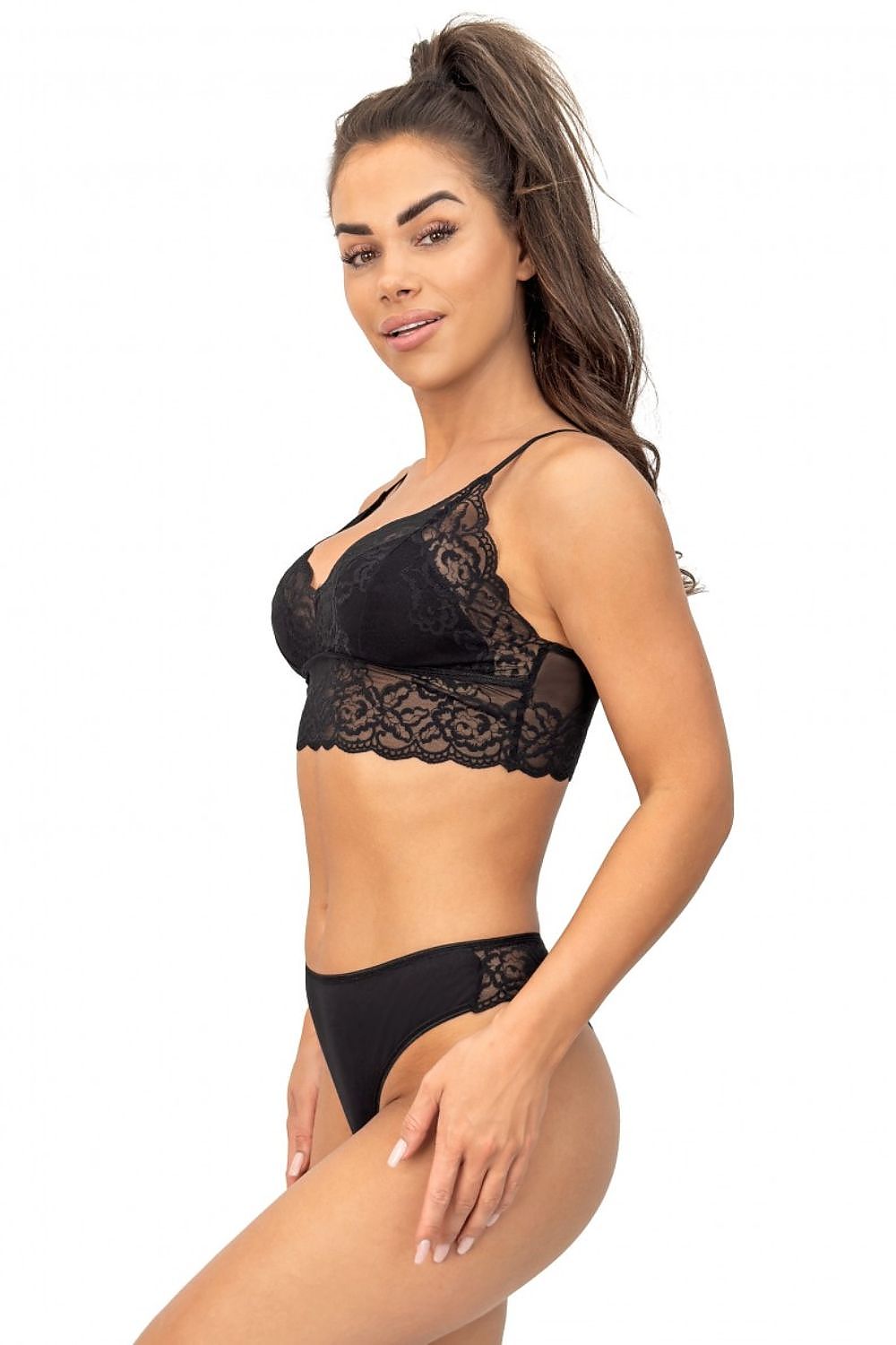 Elegant Soft Donna Lace Bra featuring delicate lace cups and adjustable straps for a perfect fit, embodying luxury and comfort.