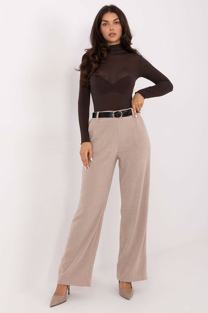 Italy Moda women's wide leg corduroy trousers perfectly styled for a chic office look, paired with an elegant shirt and belt for a fashionable finish.