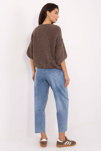 Versatile 3/4 sleeve cardigan by Italy Moda, ideal for layering over jeans or skirts for a polished ensemble.