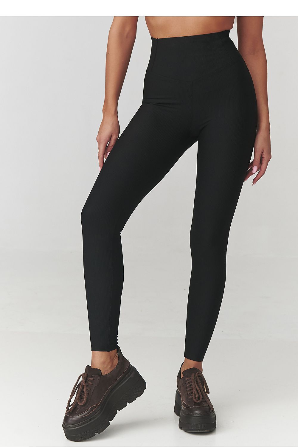 Flat lay of Makadamia women's leggings in high waist design, ideal for gym and everyday wear.