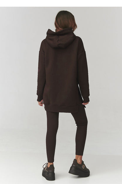 Fashionable Makadamia women's hoodie and leggings set displayed together, exemplifying chic loungewear ideal for everyday styling and relaxed weekends.