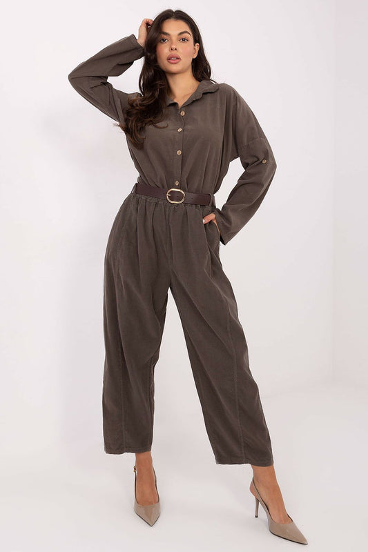 Italy Moda Women's High Waist Loose Fit Trousers in soft polyester, showcasing comfort and style for elegant casual wear.
