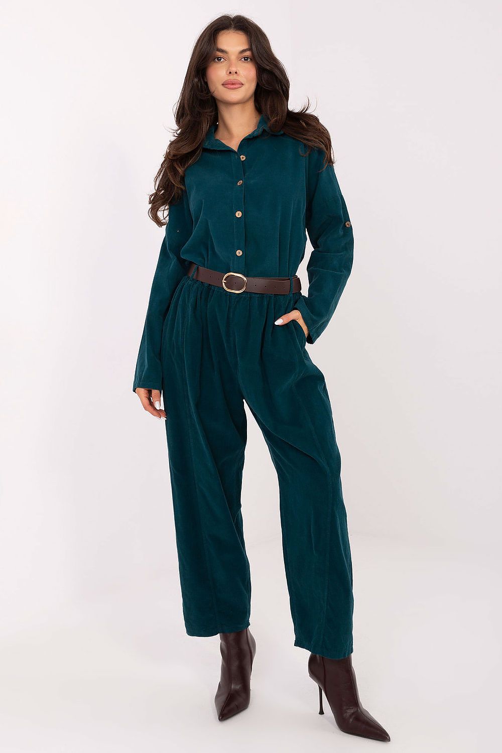 Fashionable Women's High Waist Trousers by Italy Moda, perfect for casual styling with a sophisticated touch.
