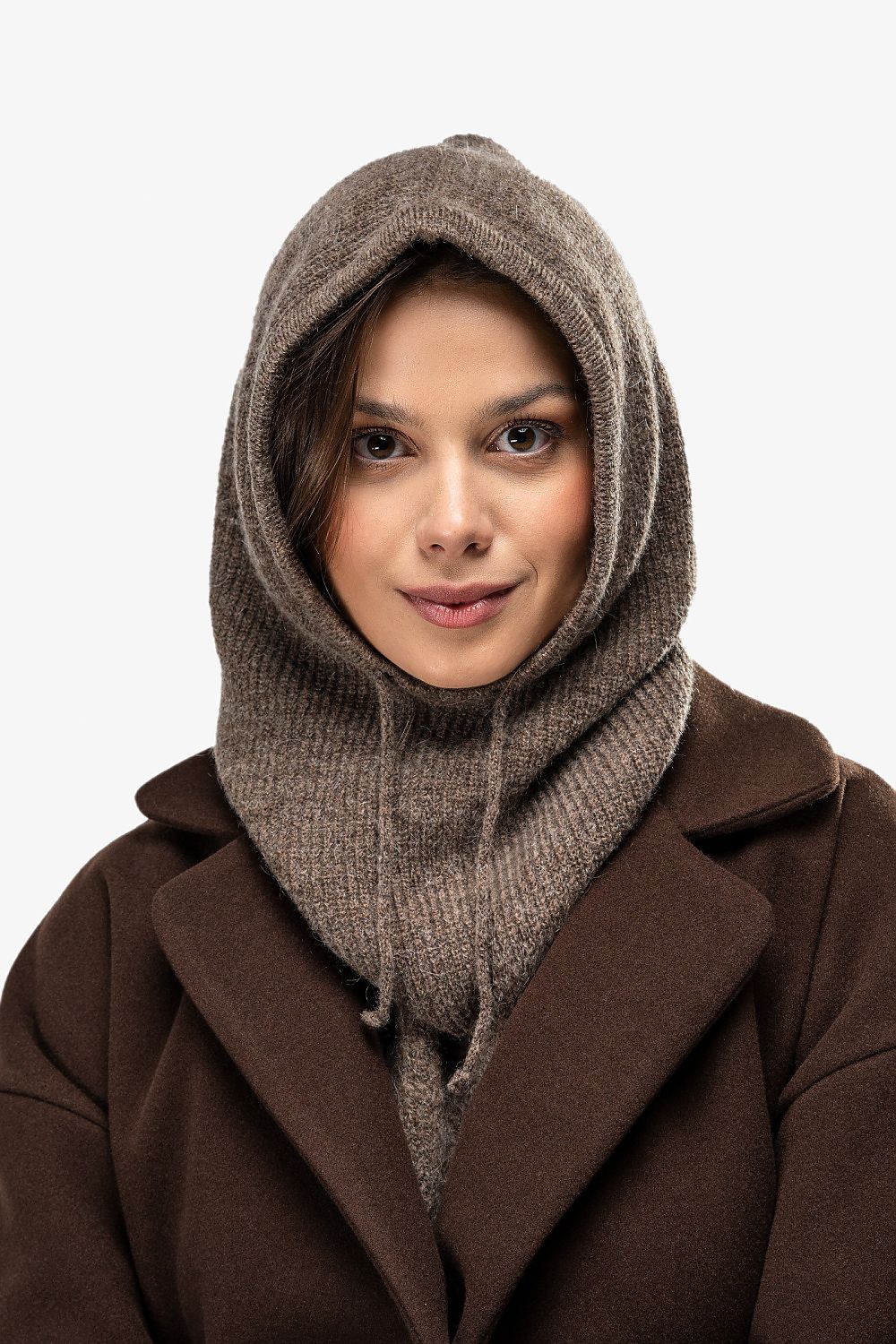 Luxury Awama Balaclava Neck Warmer Hat showcasing a blend of soft wool and kid mohair, perfect for warmth and comfort.