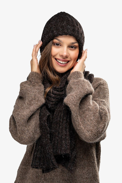 Luxury warm hat made of kid mohair and wool blend by awama, perfect for comfort and versatility in winter.