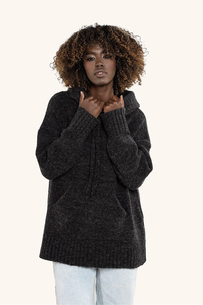 Elegant wool hooded sweater by Awama, showcasing a minimalist design perfect for luxury autumn and winter fashion.
