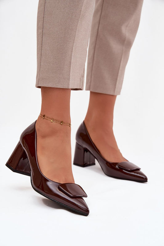 Elegance Redefined Women's Eco-Leather Block Heel Pumps by Step in Style, showcasing a timeless design with pointed toes and a stable heel, ideal for both work and formal occasions.