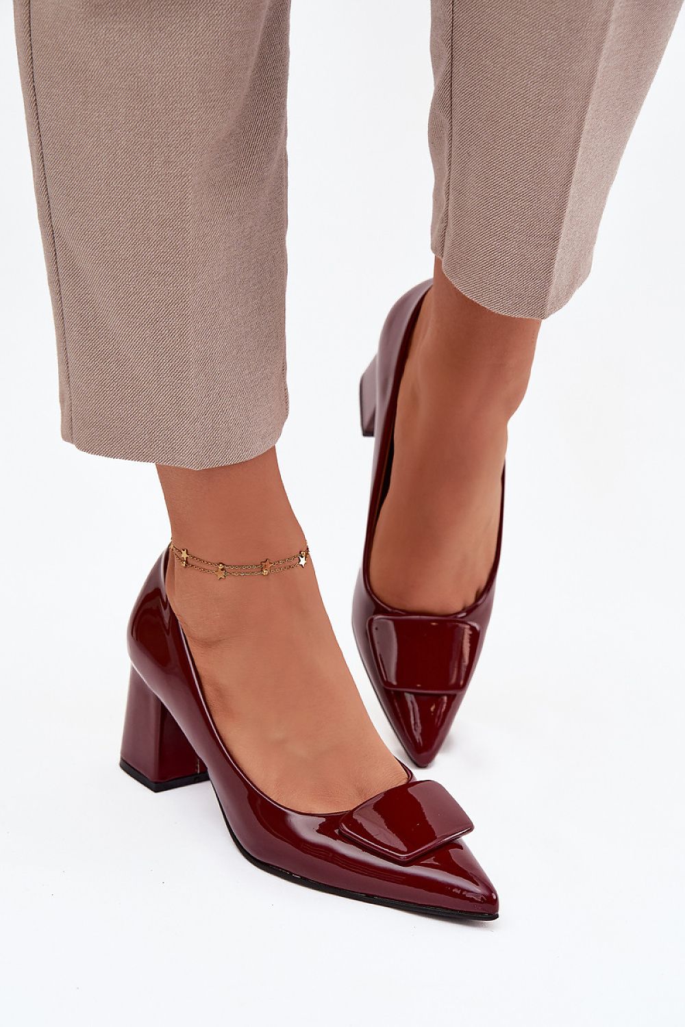 Women's Eco-Leather Block Heel Pumps in a classic setting, highlighting versatility for dresses, skirts, and trousers, from Step in style.
