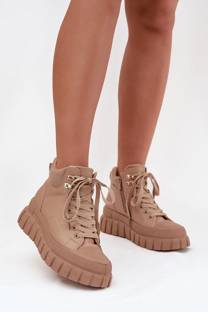 Luxury ladies' faux leather ankle boots with a stylish 4cm platform and zipper closure, designed by Step In Style, perfect for comfort and elegance on colder days.