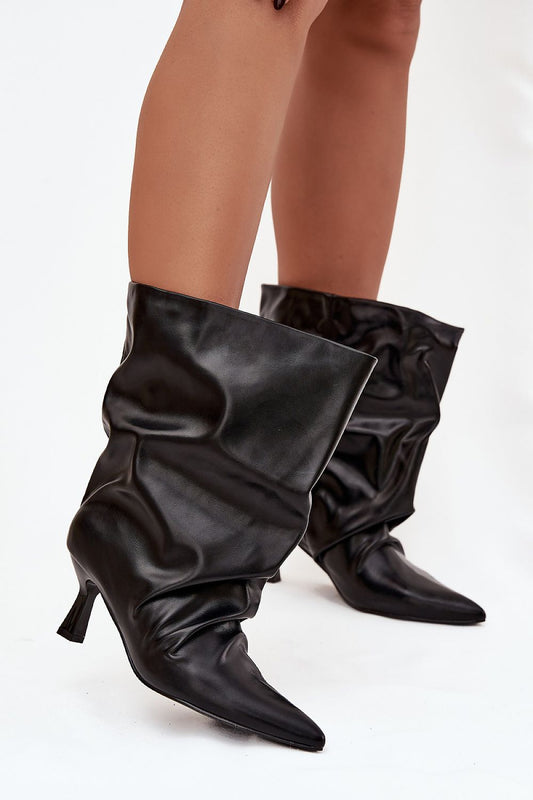 Elegant women's eco-leather ankle boots with slim heel by Step in Style, showcasing modern design and feminine charm.