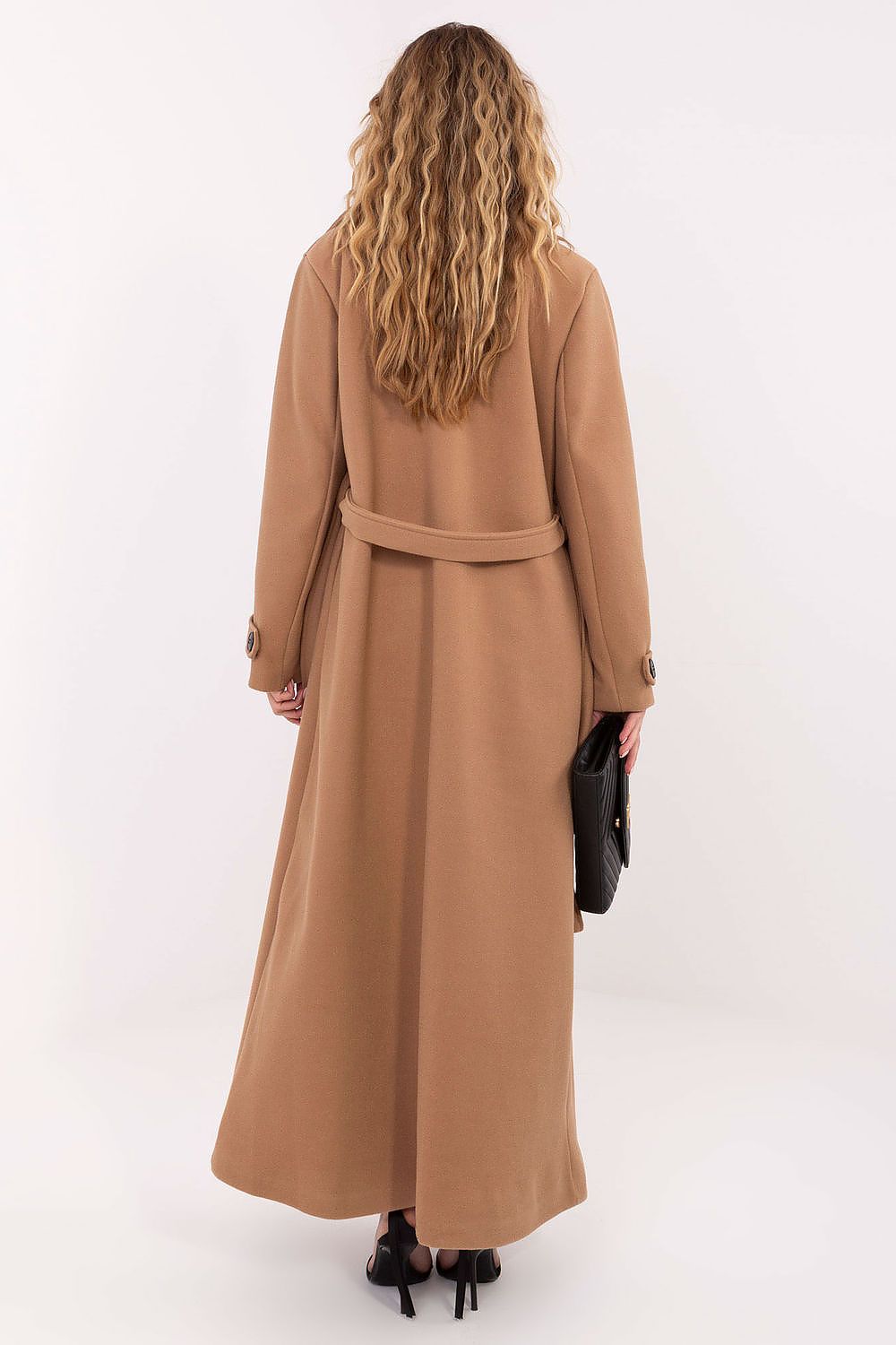 Fashion-forward polyester coat by Factory Price, featuring a sleek design ideally suited for autumn, winter, and spring outfits.