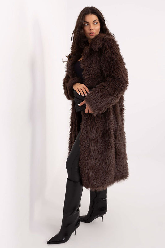 Luxurious polyester long fur coat for women, size EU 0, designed by Factory Price, ideal for elegant winter and autumn outfits.