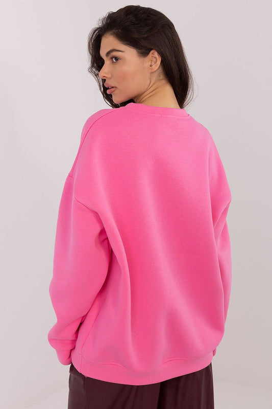 Stylish loose-cut sweatshirt for women by Factory Price, made from soft cotton and polyester blend, showcasing an embroidered design ideal for casual ensembles.