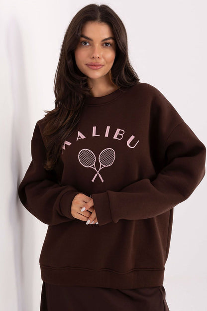 Luxury Women's Cotton-Blend Sweatshirt by Factory Price, showcasing classic round neck design and embroidered detail against a soft cotton-polyester blend.