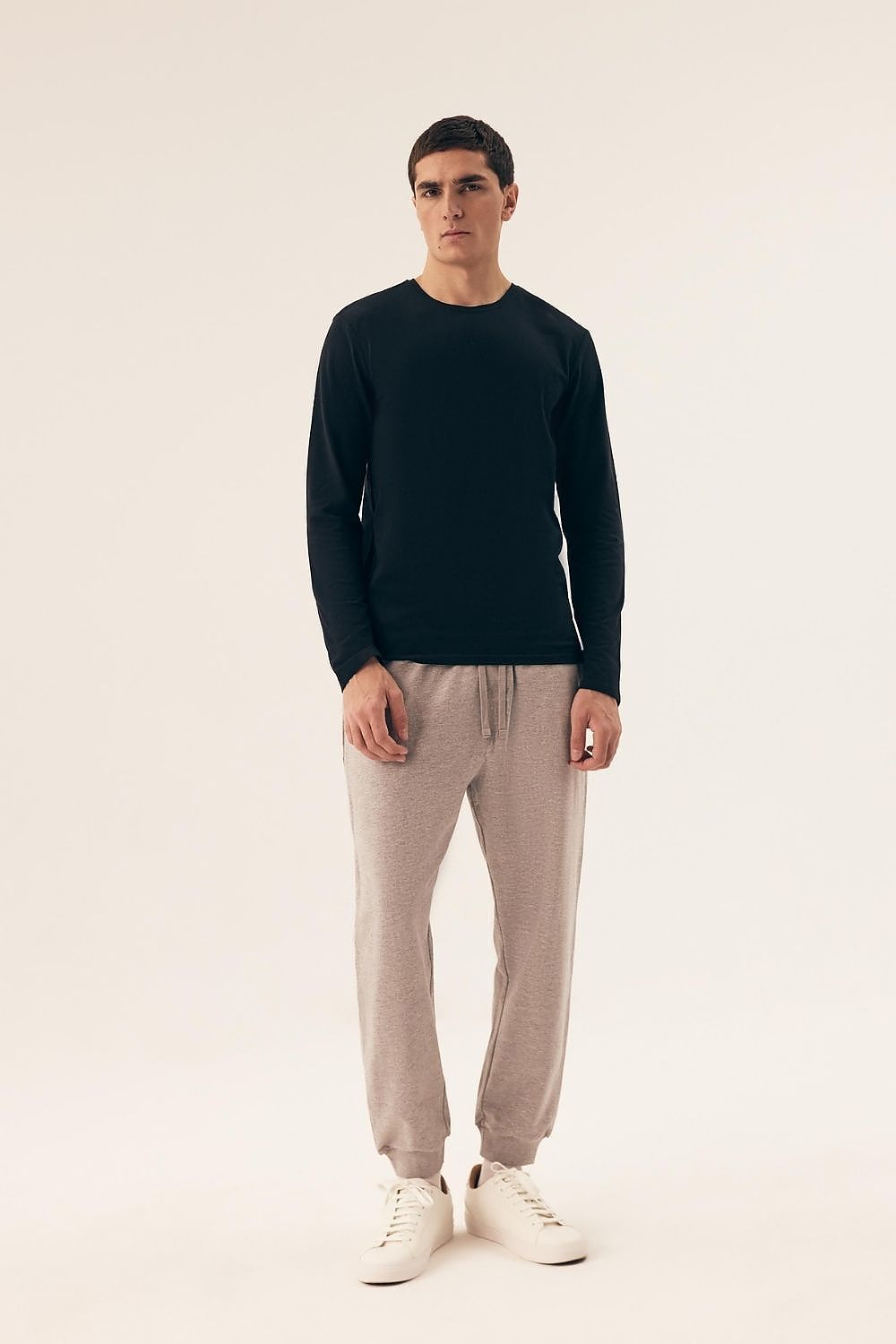 Close-up view of Henderson Men's Long Sleeve Undershirt, highlighting its smooth texture and perfect fit, ideal for everyday wear.