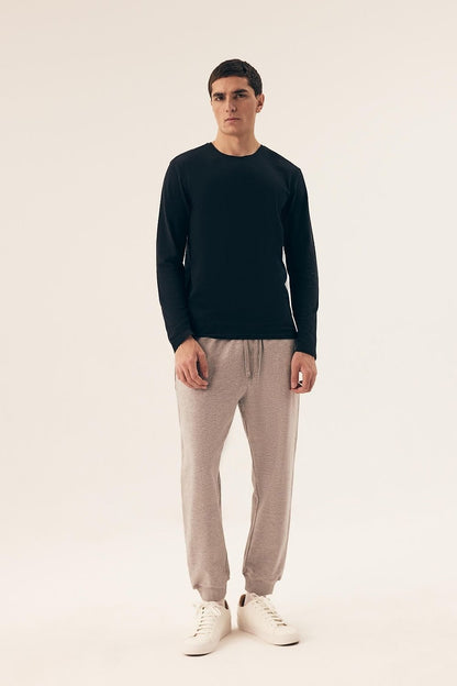 Close-up view of Henderson Men's Long Sleeve Undershirt, highlighting its smooth texture and perfect fit, ideal for everyday wear.