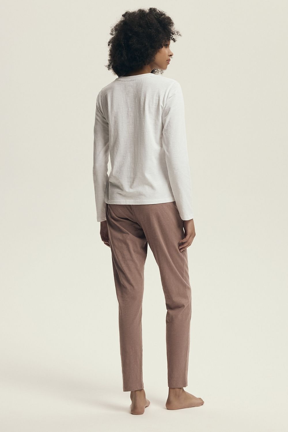 Close-up of Henderson Women's Soft Cotton Pajamas Set showcasing the soft fabric and trendy design, perfect for the modern woman seeking comfort in style.