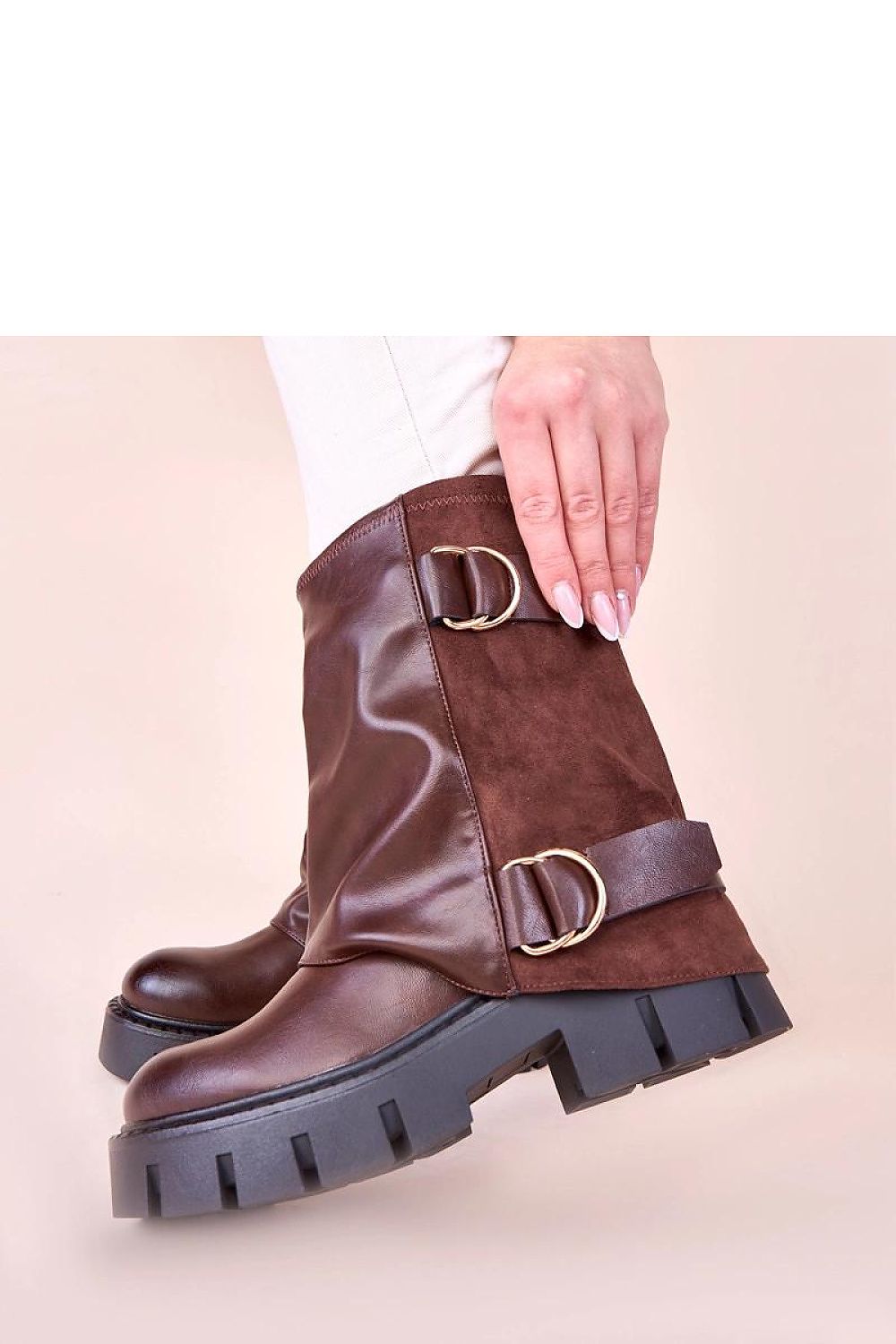 Luxury brown ankle boots by Gemre featuring a turned down shaft, perfect for adding sophistication to both casual and formal attire.