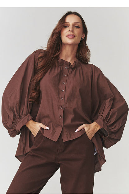 Makadamia Women's Oversize Cotton Shirt in elegant classic colour, showcasing luxurious style and comfort for modern women.