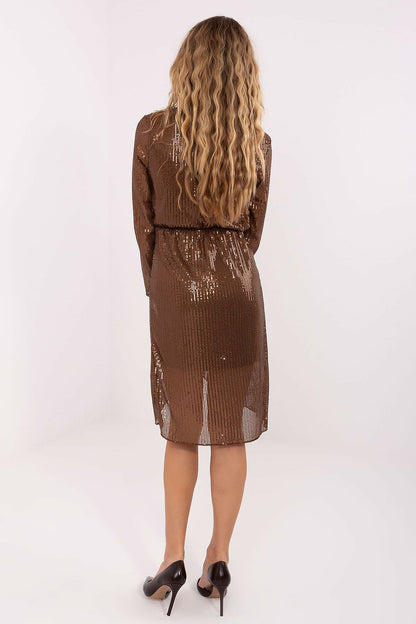 Sophisticated evening dress from Italy Moda featuring long sleeves and a striking envelope design for a feminine silhouette.