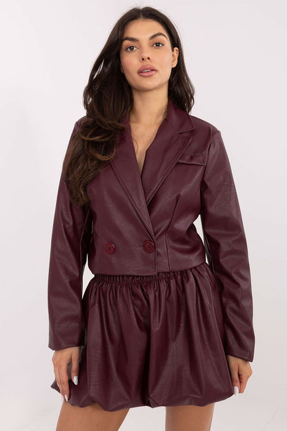 Italy Moda luxury casual mini skirt in imitation leather featuring an elastic waistband, designed for a comfortable fit in EU size 0, perfect for contemporary urban styles.