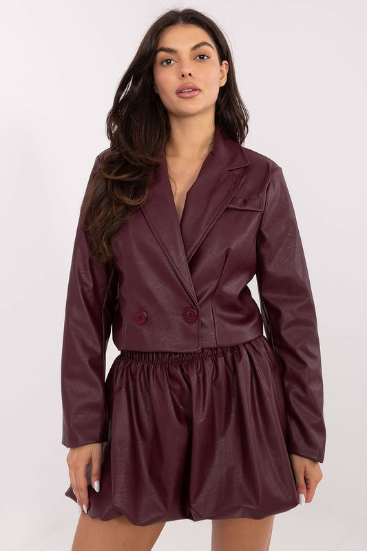 Luxurious Imitation Leather Mini Skirt by Italy Moda featuring a modern casual design and comfortable fit, perfect for stylish everyday wear.