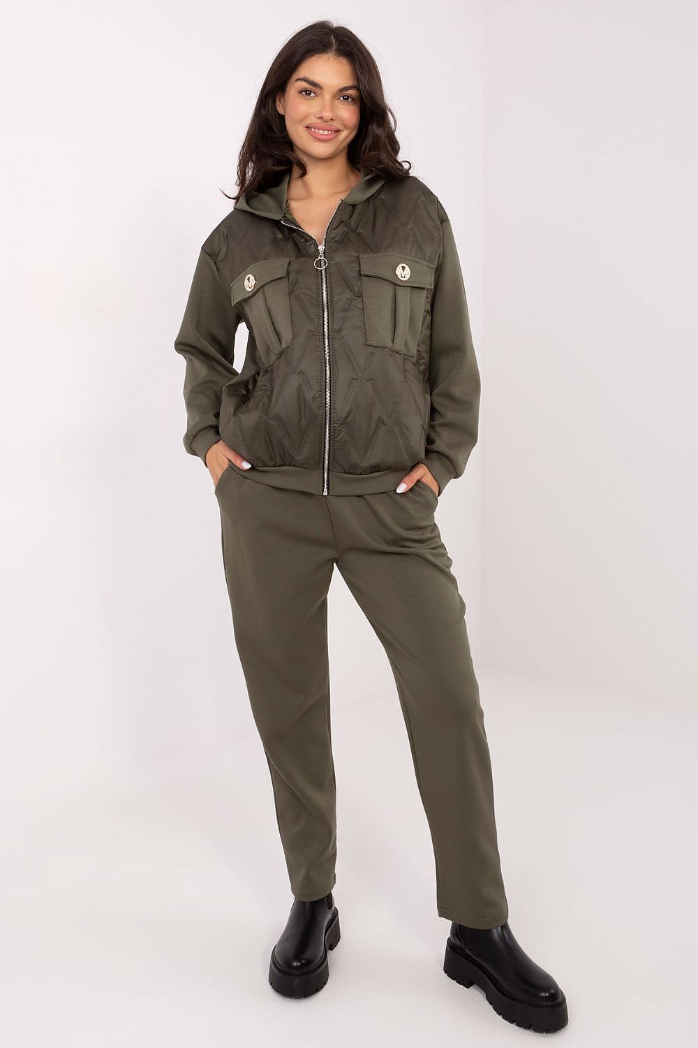 Italy Moda women's hoodie tracksuit set, perfect for a stylish yet relaxed outfit, showcasing high-quality materials and craftsmanship.