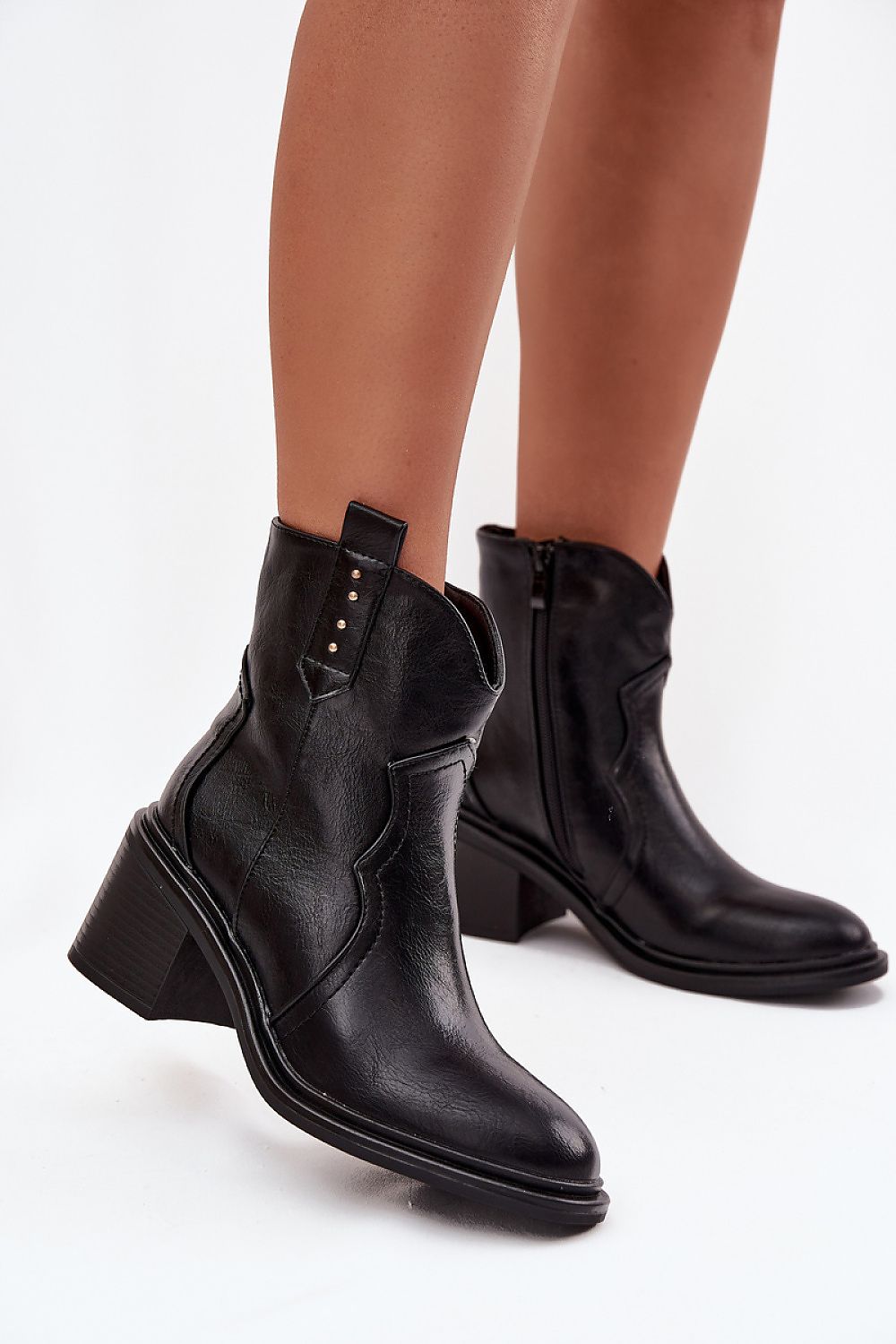 Stylish Women's Eco Leather Cowboy-Style Ankle Boots with 7cm heel by Step in Style, perfect for elevating your fashion with sustainability.