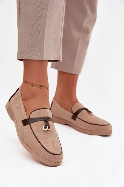Elegant Stylish Women's Eco Suede Loafers from Step in Style showcasing a chic flat heel design, perfect for eco-conscious fashion lovers.