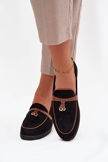 Elegant Stylish Women's Eco Suede Loafers in a luxurious flat heel design from vendor Step in Style, showcasing sustainable fashion.