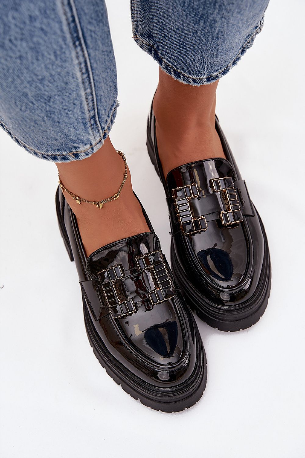 Stylish loafers in premium patent eco-leather by Step in Style, designed for comfort and versatility, suitable for both office and casual outings.