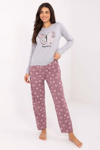 Complete view of Forever Pink's Luxury Women's Cotton Pajamas Set in sizes EU M to XXL, ideal for stylish comfort and beauty sleep.