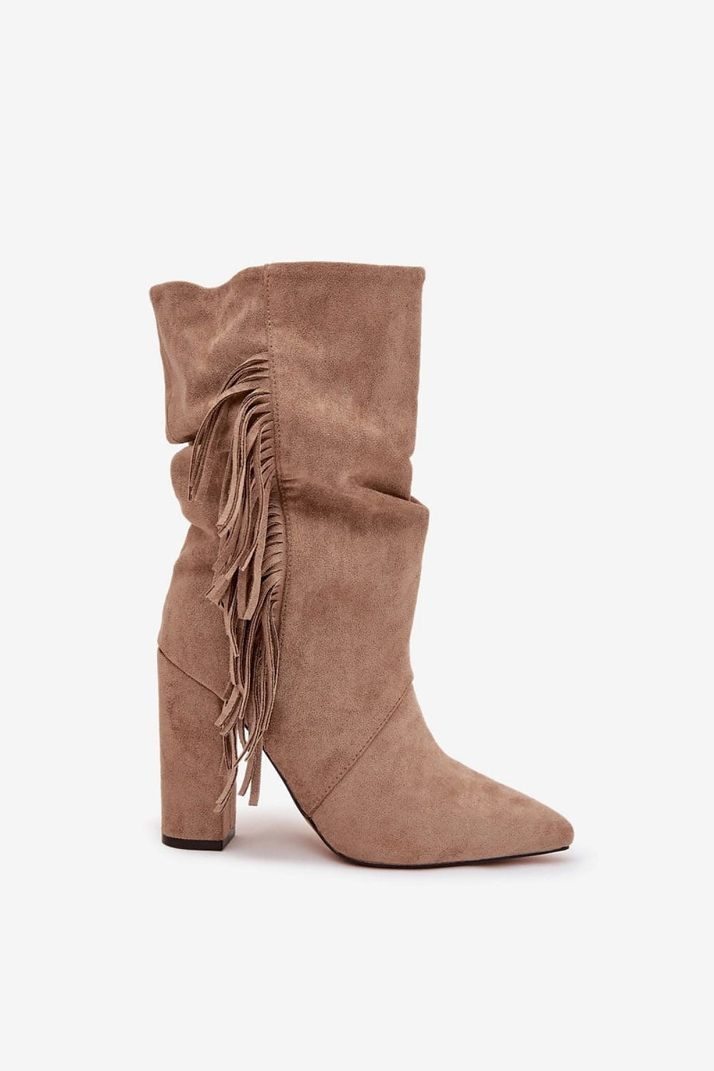 Sophisticated pointed toe eco suede ankle boots by Step in Style, with warm lining for comfort, ideal for autumn and winter wear.