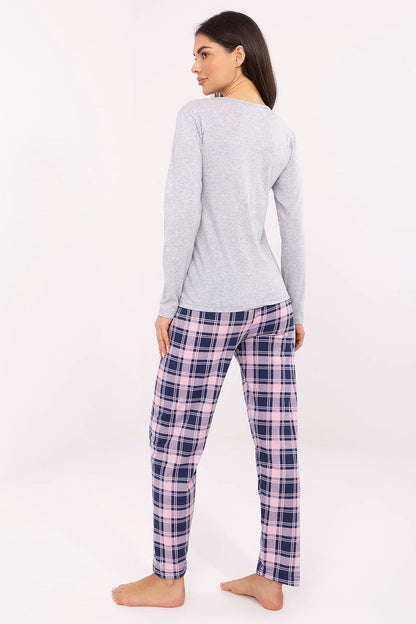 Full view of the Elegant Women's Cotton Pyjama Set by Forever Pink, available in sizes EU M to XXL, ideal for elegant and comfortable lounging.