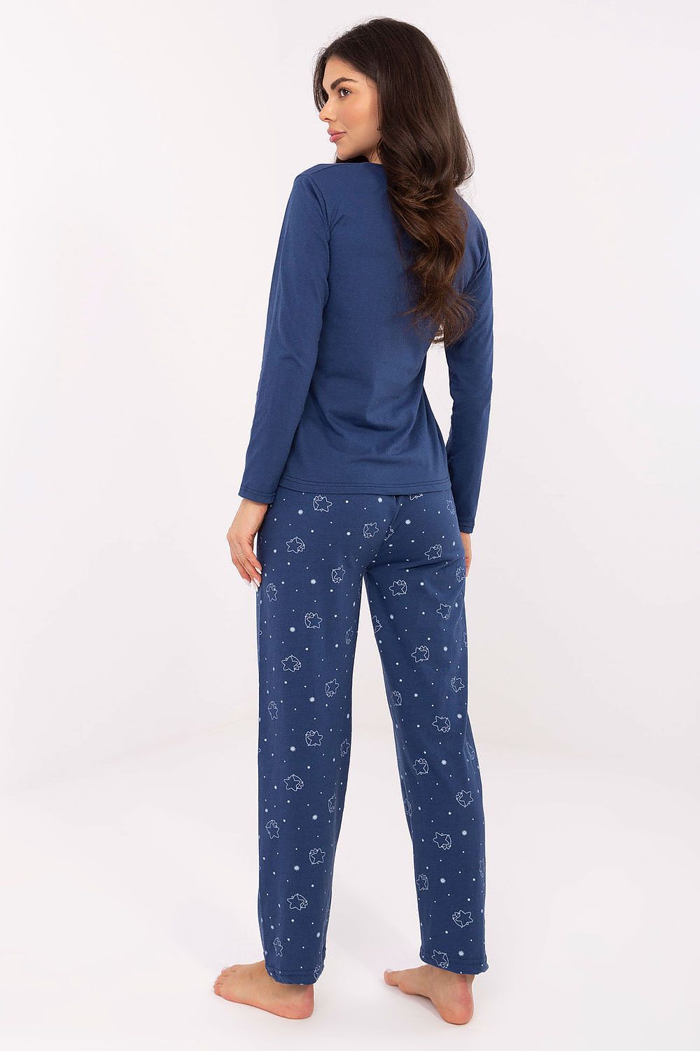 Full view of the soft cotton pajama set from Forever Pink, showcasing a chic shirt and pants for ultimate relaxation.