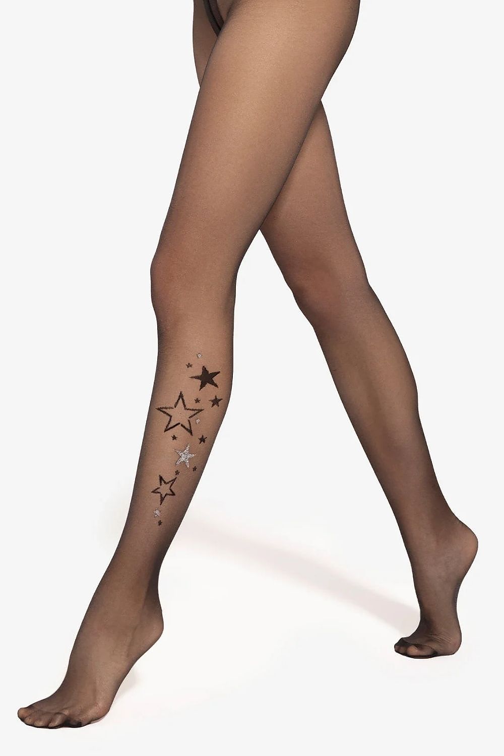 Gatta 20 DEN Shiny Pantyhose with subtle pattern, high waist design, enhancing elegance and comfort for stylish women.