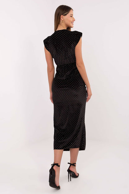 Back view of the luxurious Midi Pencil Dress by Italy Moda, featuring a sleek silhouette and premium fabric perfect for cocktail parties.