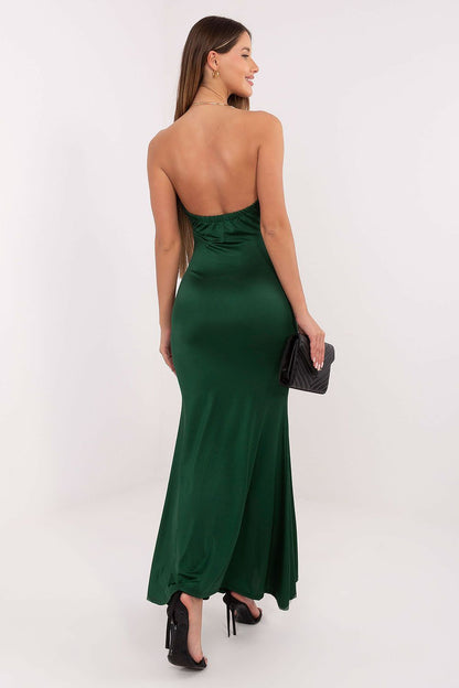 Italy Moda Elegant Sleeveless Maxi Dress featuring a stunning mermaid cut and innovative neck fastening, ideal for formal occasions.