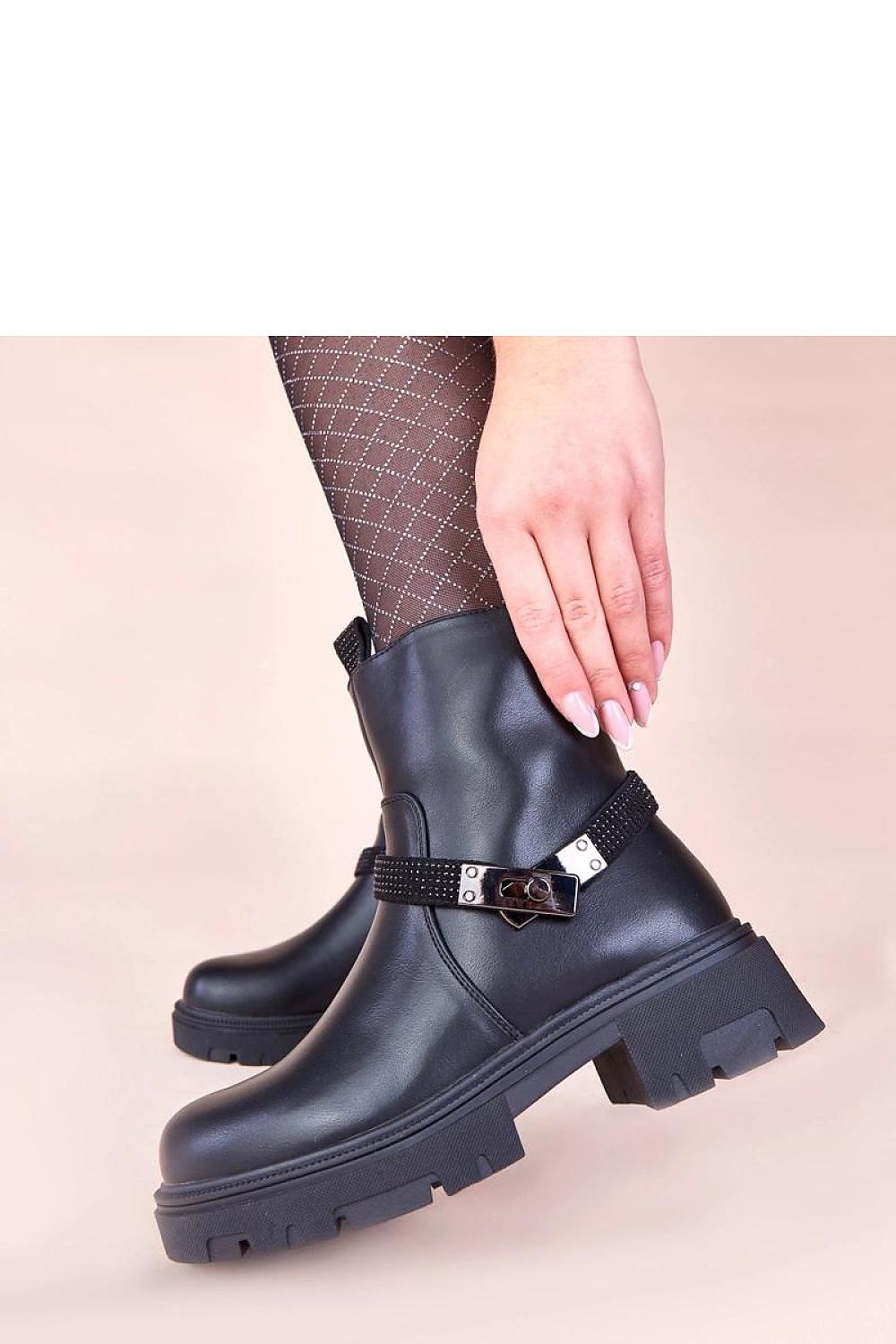 Elegant Gemre Women’s Black Platform Boots by Solea worn stylishly, demonstrating versatility for both casual and formal settings.