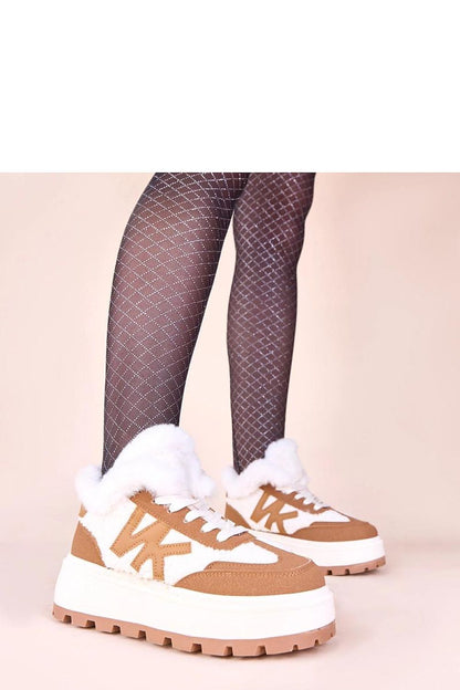 Close-up of Solea's Luxury Brown Fur-Lined Sneakers, featuring plush Nicha fur lining for ultimate warmth and comfort.