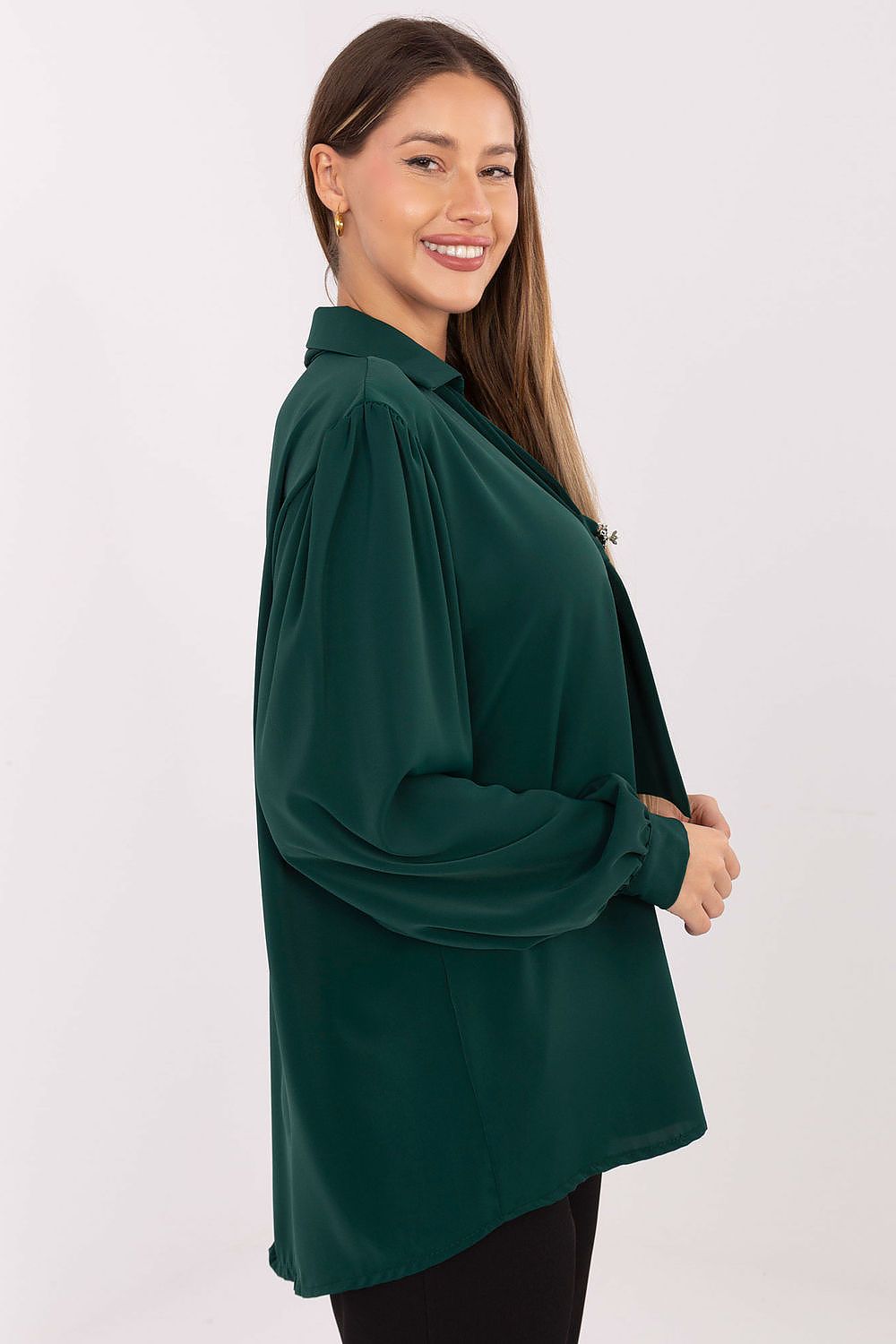 Versatile styling options of the Factory Price Elegant V-Neck Blouse, perfect for casual and formal occasions, displayed elegantly.
