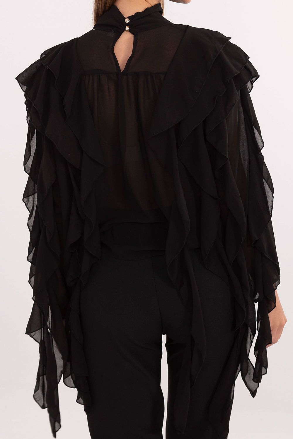 Versatile Elegant Women's Turtleneck Blouse in EU Size 0 by Factory Price, featuring a delicate button closure and elegant turtleneck design, ideal for modern fashion.