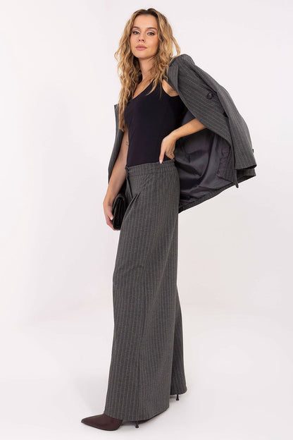 Elegant Women's Palazzo Trousers by Rue Paris featuring comfortable wide legs and classic pinstripe design, ideal for office wear or casual outings.