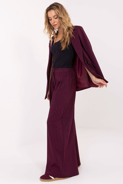 Elegant Women's Palazzo Trousers by Rue Paris in high waist design, beautifully tailored to enhance curves and offer a relaxed fit.